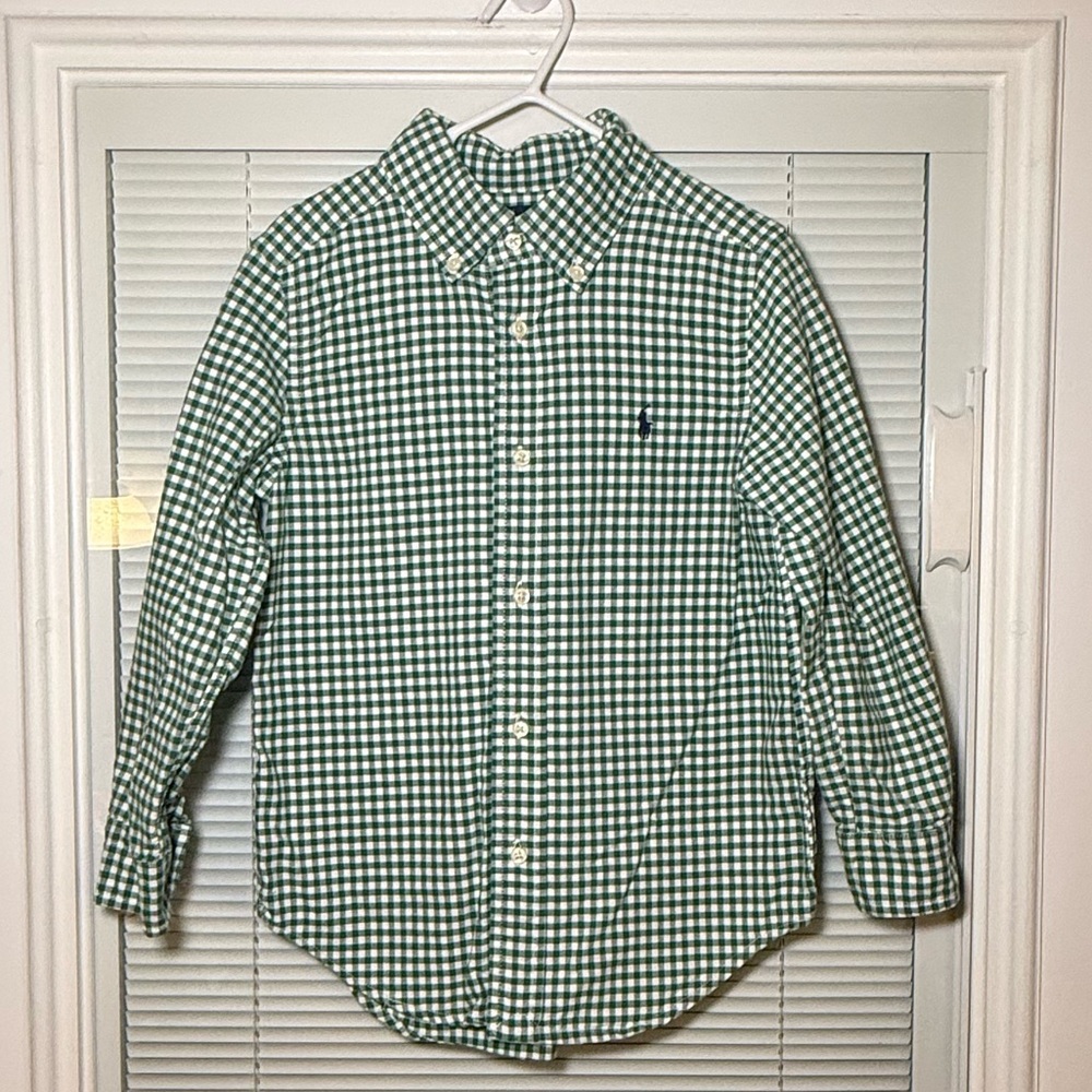 Little Boy Ralph Lauren Gingham Long Sleeve Button Up Size 5